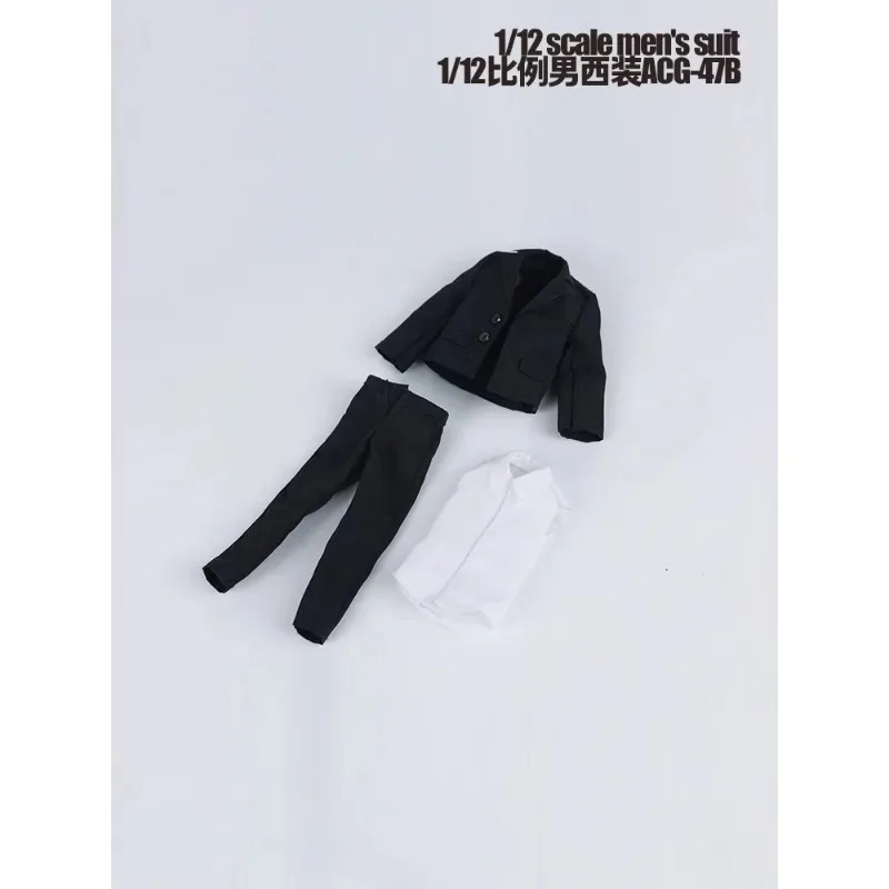 ACG-47 1/12 스케일 취미 트렌드 서양식 의류 남성 정장 셔츠 바지 세트 모델 장식 6인치 군인 액션 피규어 바디에 적합