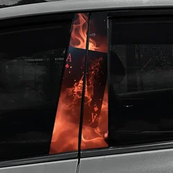 Waterproof Fire Poker Playing Card Car Stickers - Decorative B - pillar Auto Decals and Scratch Covers - 1PC (PK 003)