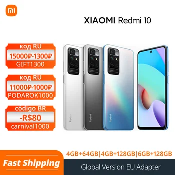 Xiaomi Redmi 10 New Smartphone Global Version 50MP AI quad camera 90Hz FHD Display MediaTek Helio G88 Octa Core 5000mAh Battery 1