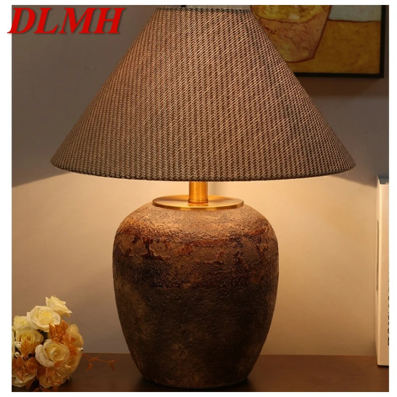 

DLMH Nordic Ceramic Table Lamp Modern Art Living Room Bedroom Study Villa LED Originality Desk Light