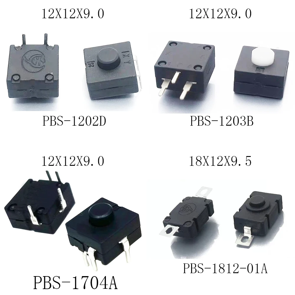 

10/20 шт., переключатель питания, 12x12 мм, H = 9 мм, 4 контакта