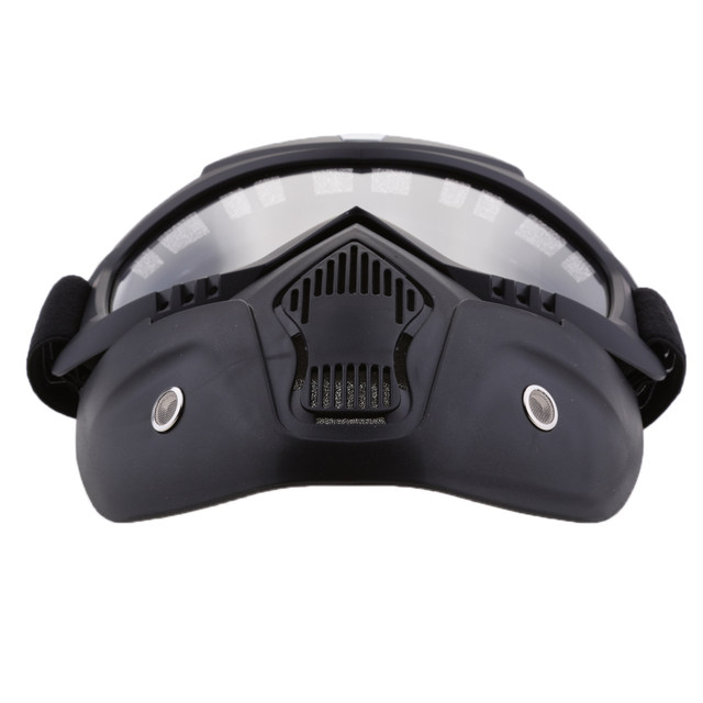 Motorcycle Riding Protector Helmet Goggles Detachable Face Mask