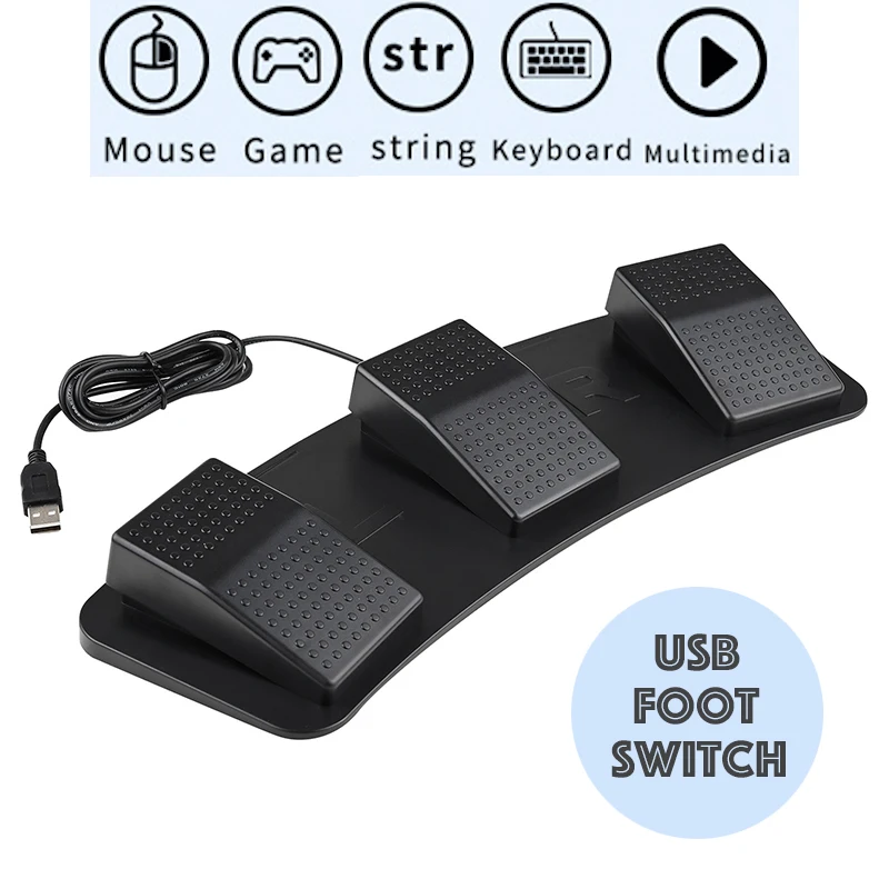 Usb Triple Foot Switch Controller Key Teclado Personalizado Mouse Jogos Pedal de Ação Multimídia para Computador Dispositivos Médicos