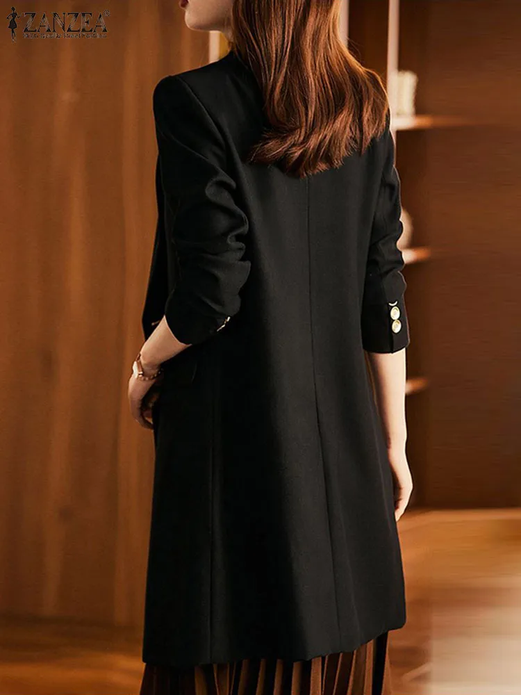 ZANZEA Korean Fashion OL Suits Autumn Long Sleeve Lapel Neck Blazer Woman Elegant Office Coats Female Vintage Bottons Jackets