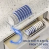 dish drying rack,Sliding dish storage rack,Pull-out cutlery rack under the sink,Drill-free space-saving dish rack 5