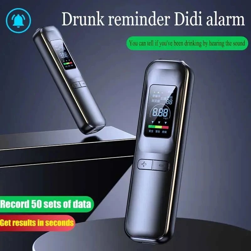 Car Breathalyzer Digital Wine Breath Tester Alcohol Tester Rechargeable Alcohol Detector Color Screen Professional