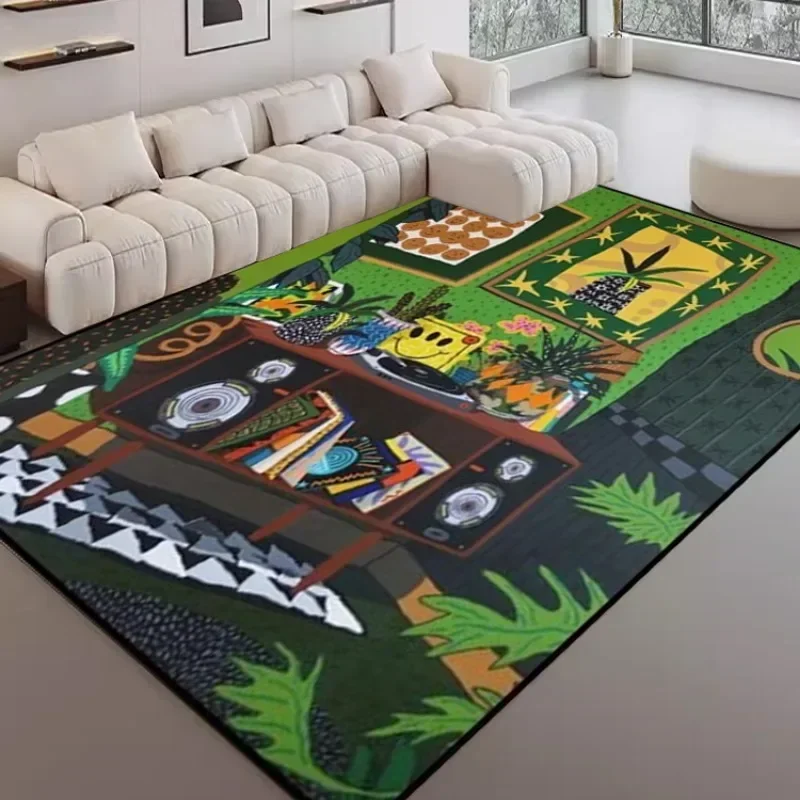 Creative Abstract Living Room Carpet Foldable Machine Washable Coffee Tables Bedroom Plush Mat Art Graffiti Rug Ковер Tapis 러그 4