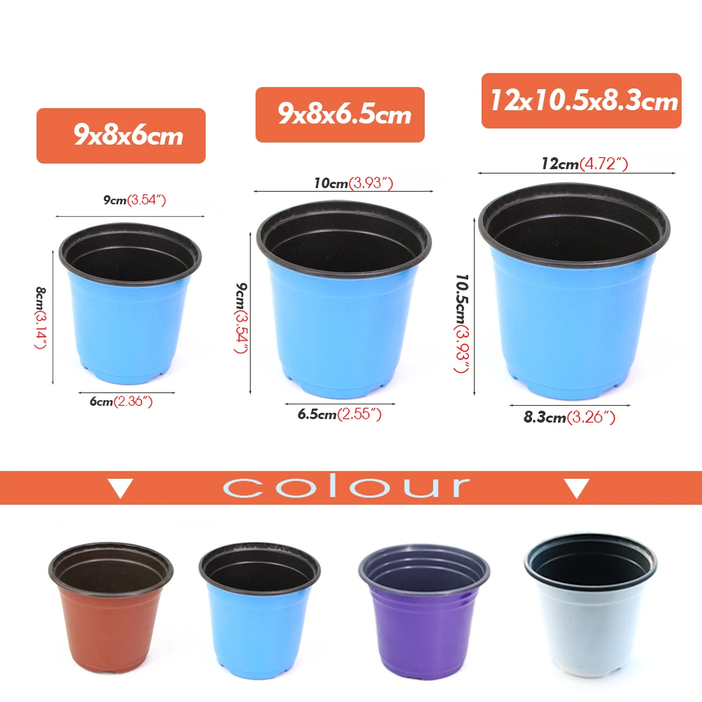 20PCS 9/10/12cm Garden Mini Plastic Pot for Succulent Flower Plants Cultivation Grow Flowerpot Seedling Transplant Nursery Cup flower pot plant pot