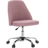 JHK Armless Small Desk Office Chair Cute Vanity Swivel Chair with Back Modern Fabric with Wheels Swivel Task Home Gaming Chair 1