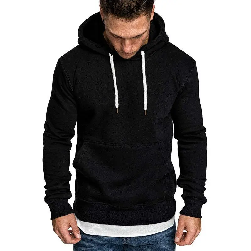 

New men's hooded hoodie autumn and winter warm hooded jumper casual youth coat fashion trend fitness running sportswear