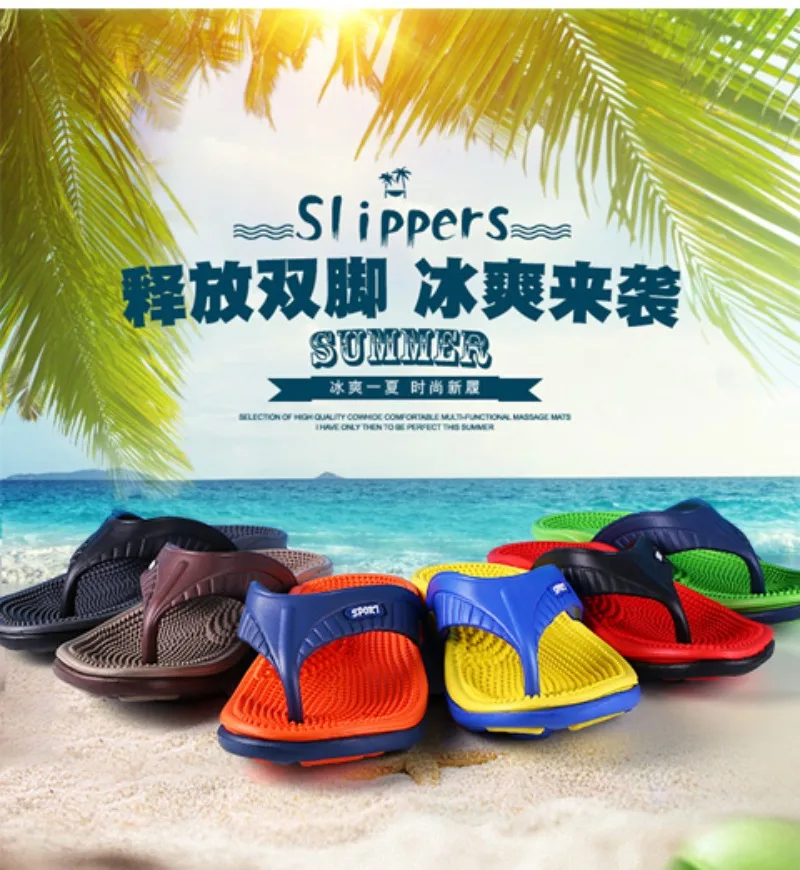 Männer Massage Flip-Flops Sommer Atmungsaktive Strand Schuhe Sandalen Männer Luxus Outdoor-Flip-Flops Hohe Qualität Plus Size46 Männer Hausschuhe – Detail 3