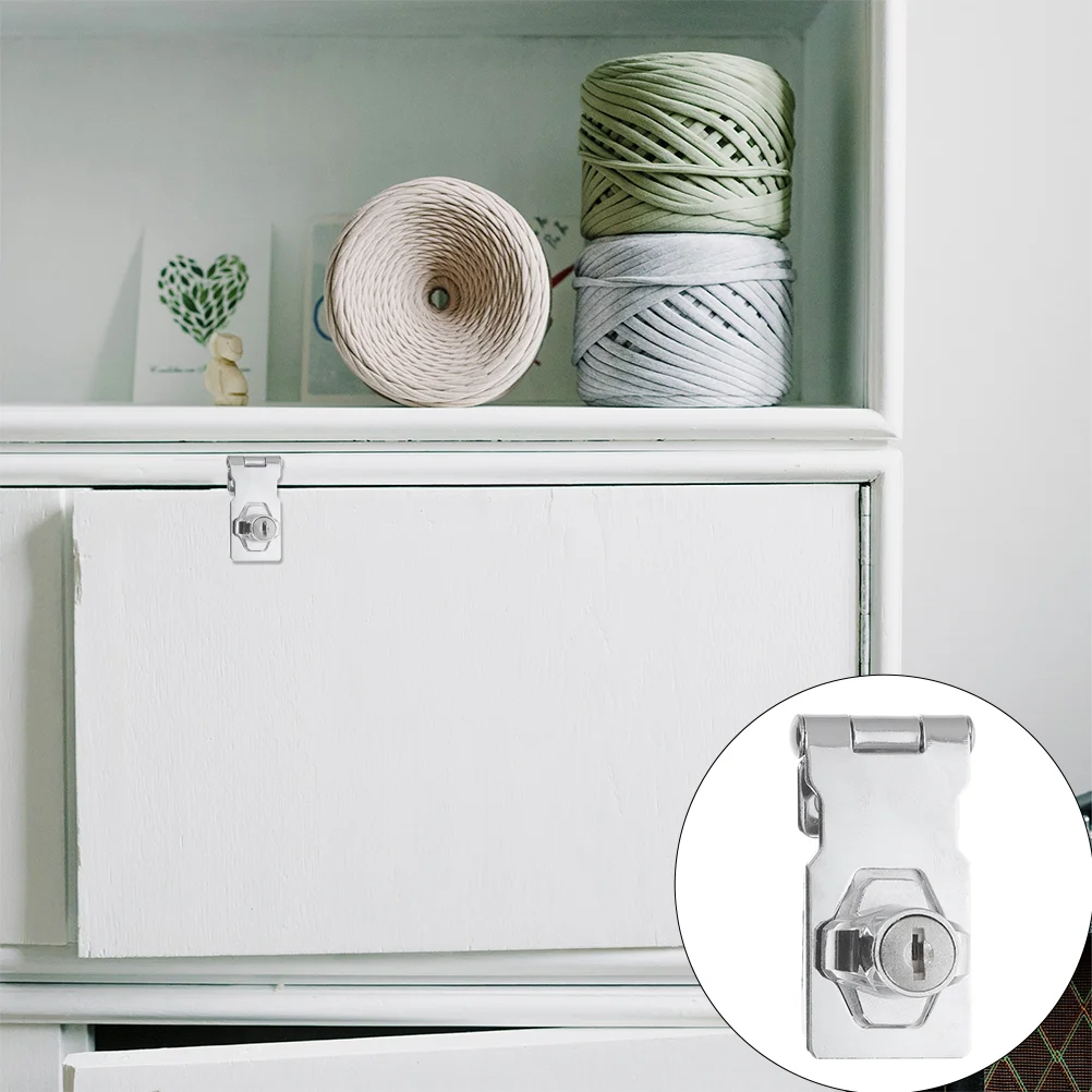 

Display Showcase Lock Cabinet Handle Stainless Steel Furniture Latch Keyed Hasp Locks