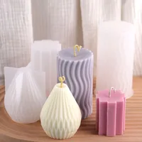Cylinder Silicone Candle Mold DIY Stripe Candles Dinner Ornament Making Plaster Epoxy Resin Molds Home Decor Handmade Gifts - Image 5