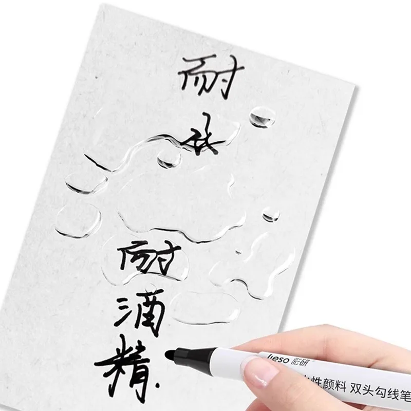 방수 블랙 마커 플라스틱 페인트 더블 헤드 네임펜, 파인 아트 윤곽 펜, 사무실 학교 문구, 3 개, 5 개, 12/24 개
