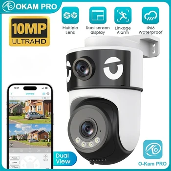 OKAM PRO APP Dual-Lens Camera 5G Wi-Fi IP Camera HD 10MP PTZ Color Night Vision Two-Way Intercom Motion Tracking AI Smart Camera 1