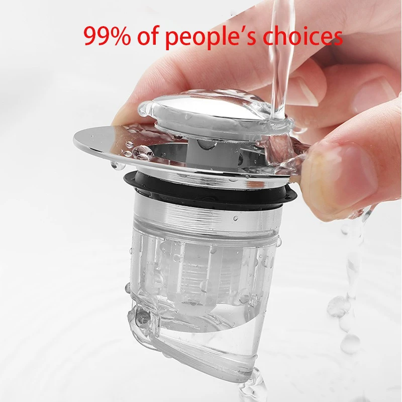 Universal Washbasin Press Type Drainage Filter Sink Sewer Kitchen Bathtub Plug ShowerPlug Bathroom drain filter drain plug