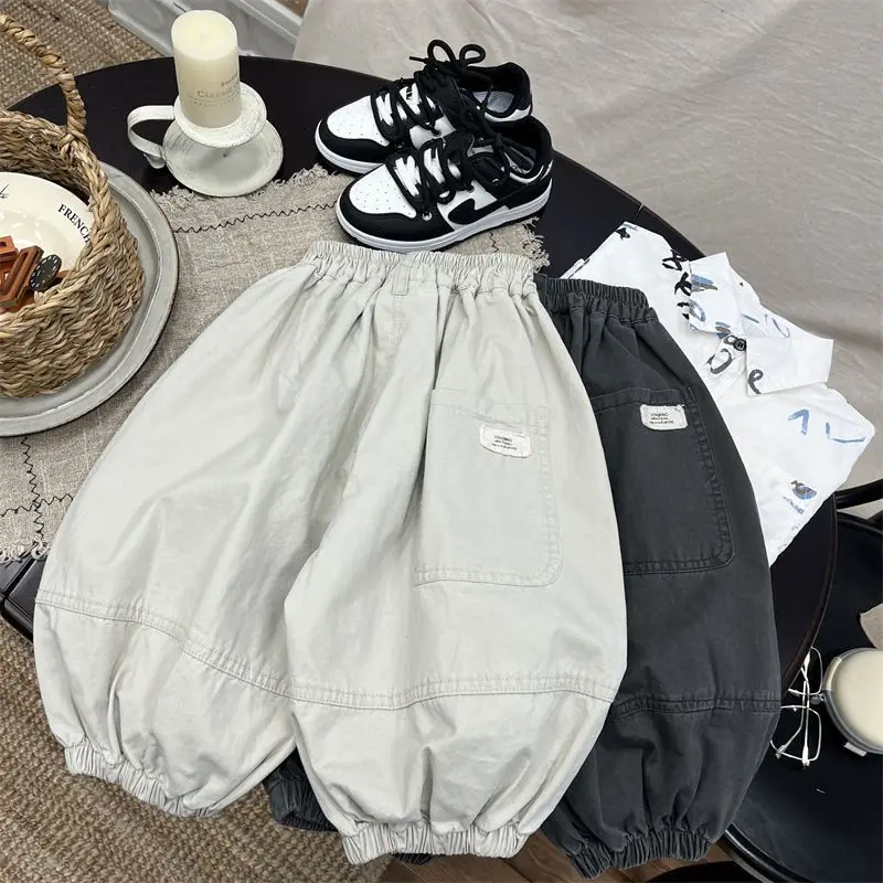 Kinderbekleidung Hosen Harem Neue Jungen Lose Pumphose Reine Baumwolle Stil Hosen – Detail 4