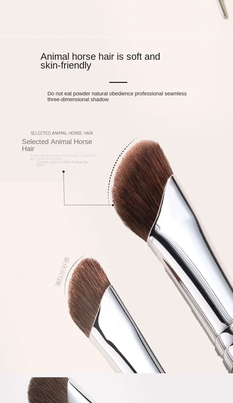 Description Picture 3 of itemNose Contour Brush Flat Nose Contour Brush Angled Contour Makeup Brush Natural Hair Angled Contour Shadow Smudge Makeup Brushes