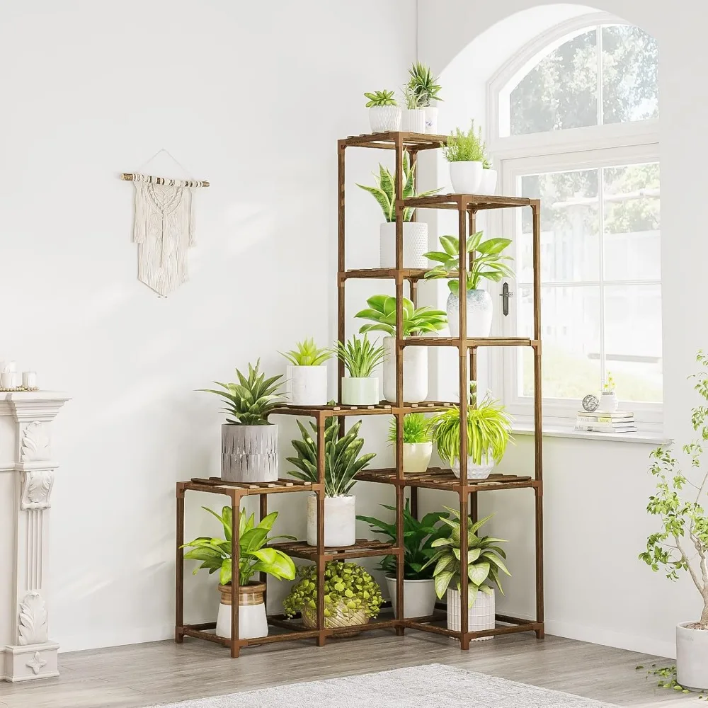 Bamworld Plant Stands Indoor Outdoor Corner Shelf Shelves Indoor Plant Holder for Living Room Corner Stand  Rack Indo living room flower stand solid wood plant stand plant shelf room plant stands indoor flower pot rack multi layer flower stands