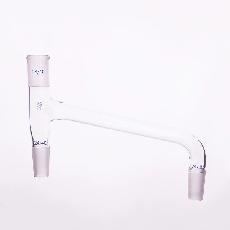 Testa Di Distillazione, 75 °-105 ° Piegata, Bocca A Terra Standard, Superiore 24/40, Inferiore A 24/40, Lato 24/40, Testa Di Distillazione A 75-105 Gr