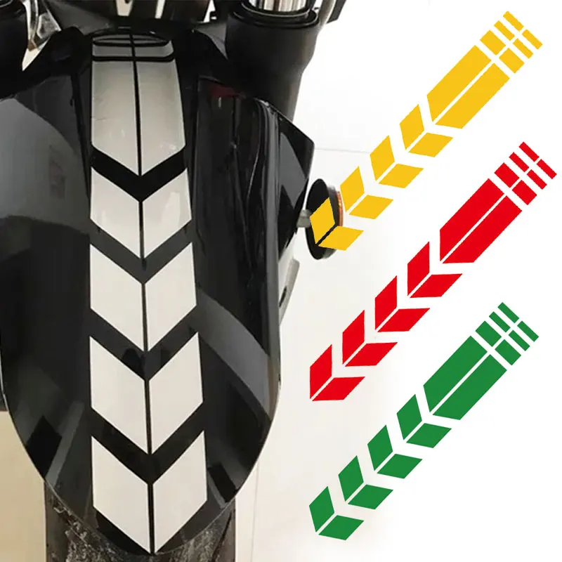 Motorcycle Arrow Stripe Stickers for Honda Yamaha  Waterproof Oilproof Reflective Motorbike Tape Sticker Decals Moto Accessories 1 pair of motorbike helmet tailgate body 3d stickers for honda pcx160 150 125 scratches masking decorative decals accessories