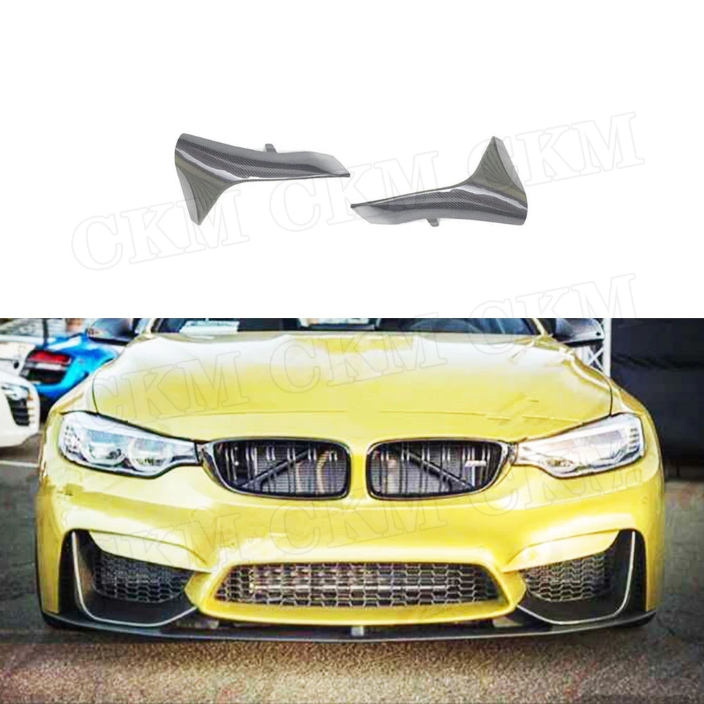 

Carbon fiber Material Front Flaps Apron for BMW 4 Series M3 M4 F80 F82 F83 2014 2015 2016 2017 FRP Black Canards