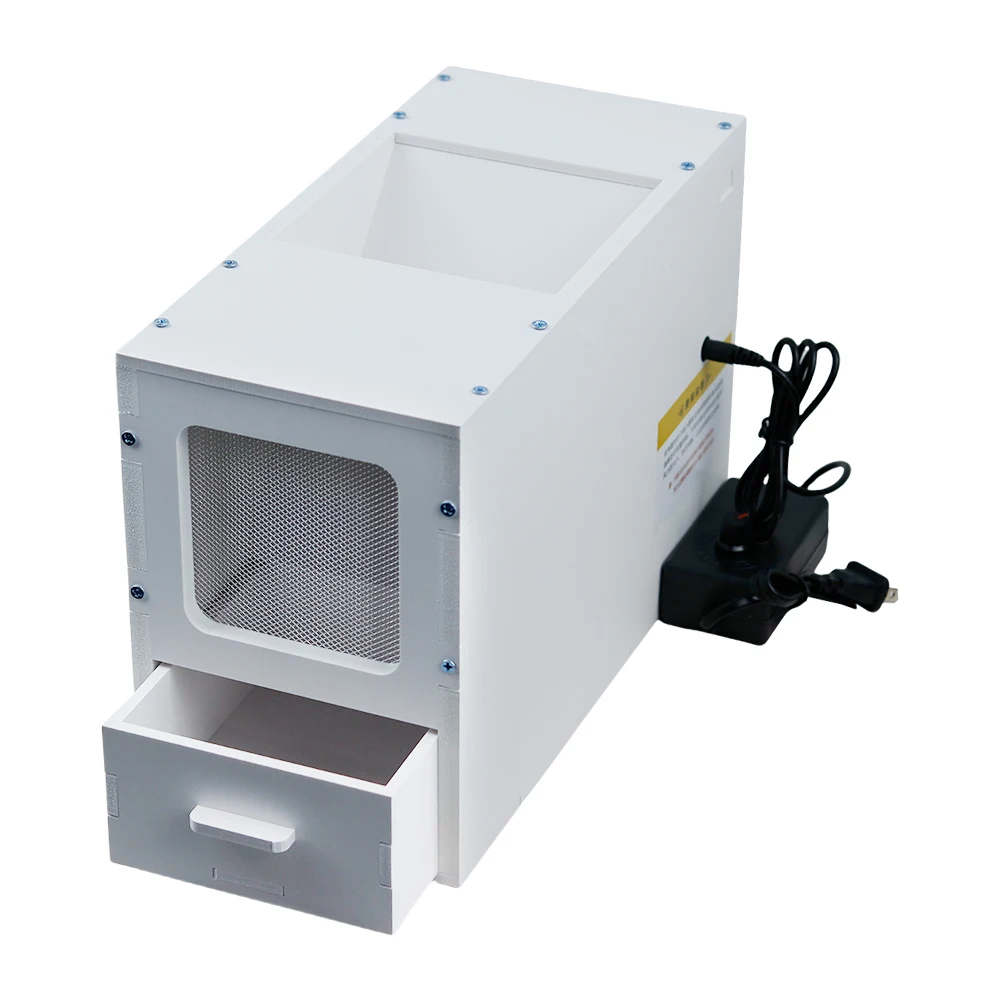 Electric Bird Grain Blower Household Bird Feed Food Shell Blowing Winnowing Machine Adjustable Wind Sheller with 2PCS Drawer
