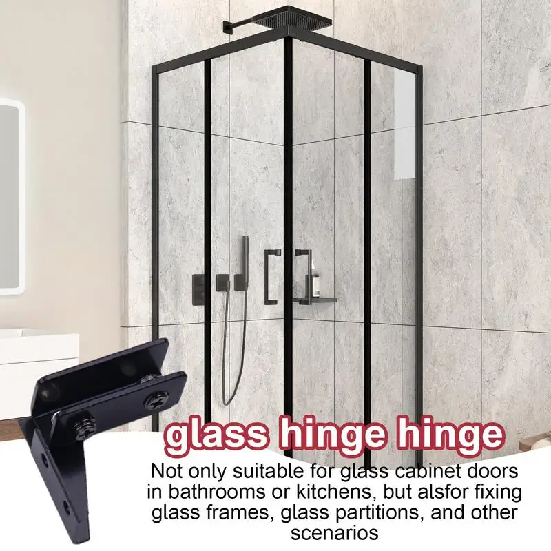 Stainless Steel Glass Clamp 90 180 Degree Glass Door Hinge For Showcase Wine Cabinet Furniture