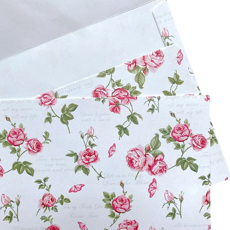 

50pcs Wholesale 175x125mm Envelope Flower Gift Floral Wedding Invitation Gift Decoration Student Stationery Office Supplies