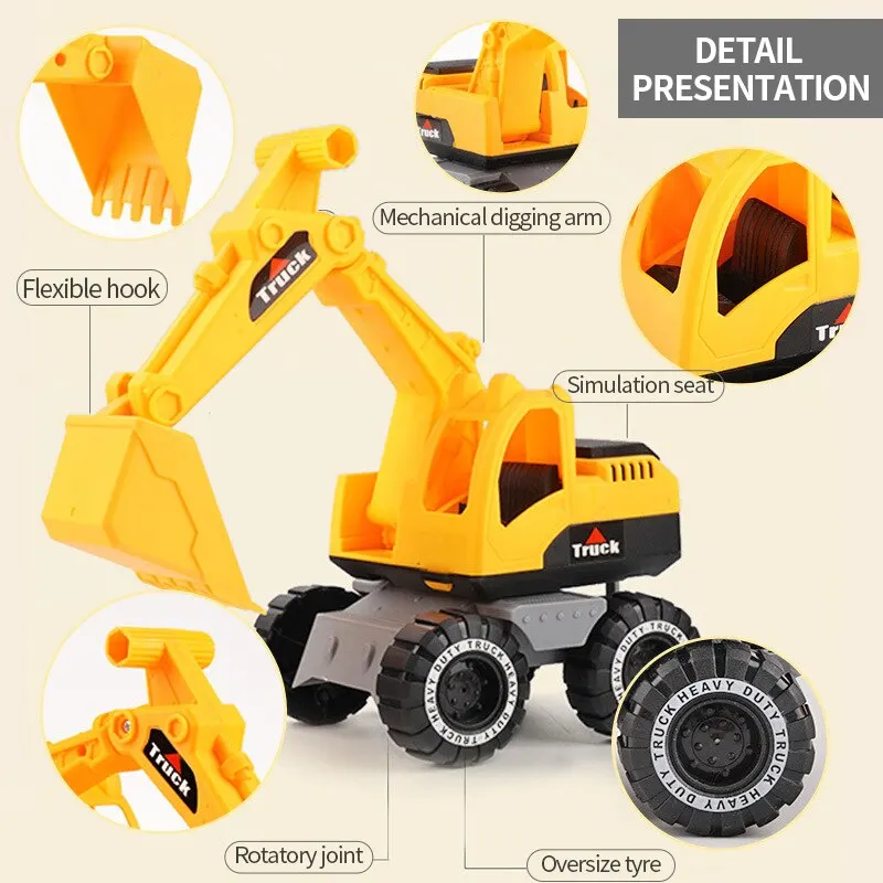 Construction Vehicle Toys Excavator Dump Truck Model Toy Engineering Vehicle Set Construction Fleet Toddler Early Education Construction Vehicles Toys