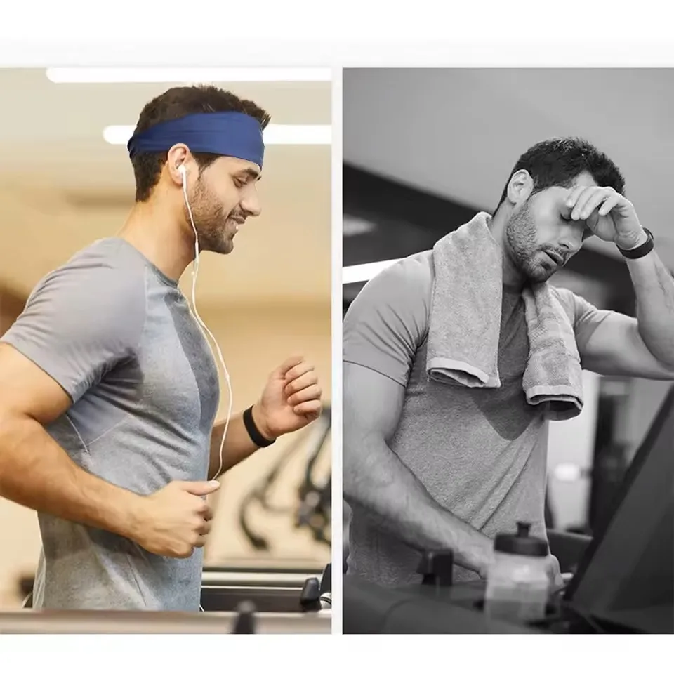 Sport Headband Fitness Sweat Bandage Head Hair Band Tennis Yoga Absorb Sweat Head Band Basketball Running Sweatband Women Men 5