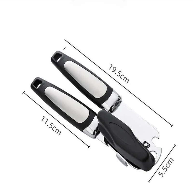 Stainless Steel Can Opener Powerful Can Knife Household Multifunctional Kitchen Utensils Beer Bottle Opener Anti-Slip Handle Multifunctional Tool