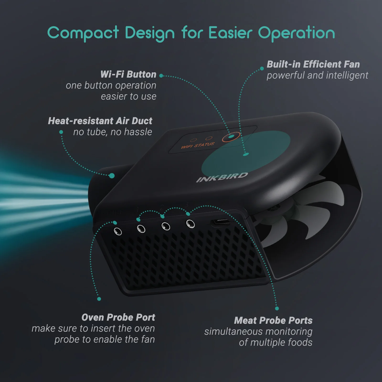 Automatic Smoker Fan Controller ISC-027BW Wi-Fi Bluetooth BBQ Temperature Contro