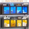 L Shaped Computer Desk with Hutch and Storage Shelves, Gaming Desk with Pegboard, Led Lights, and Power Outlet, Home Office Desk 5