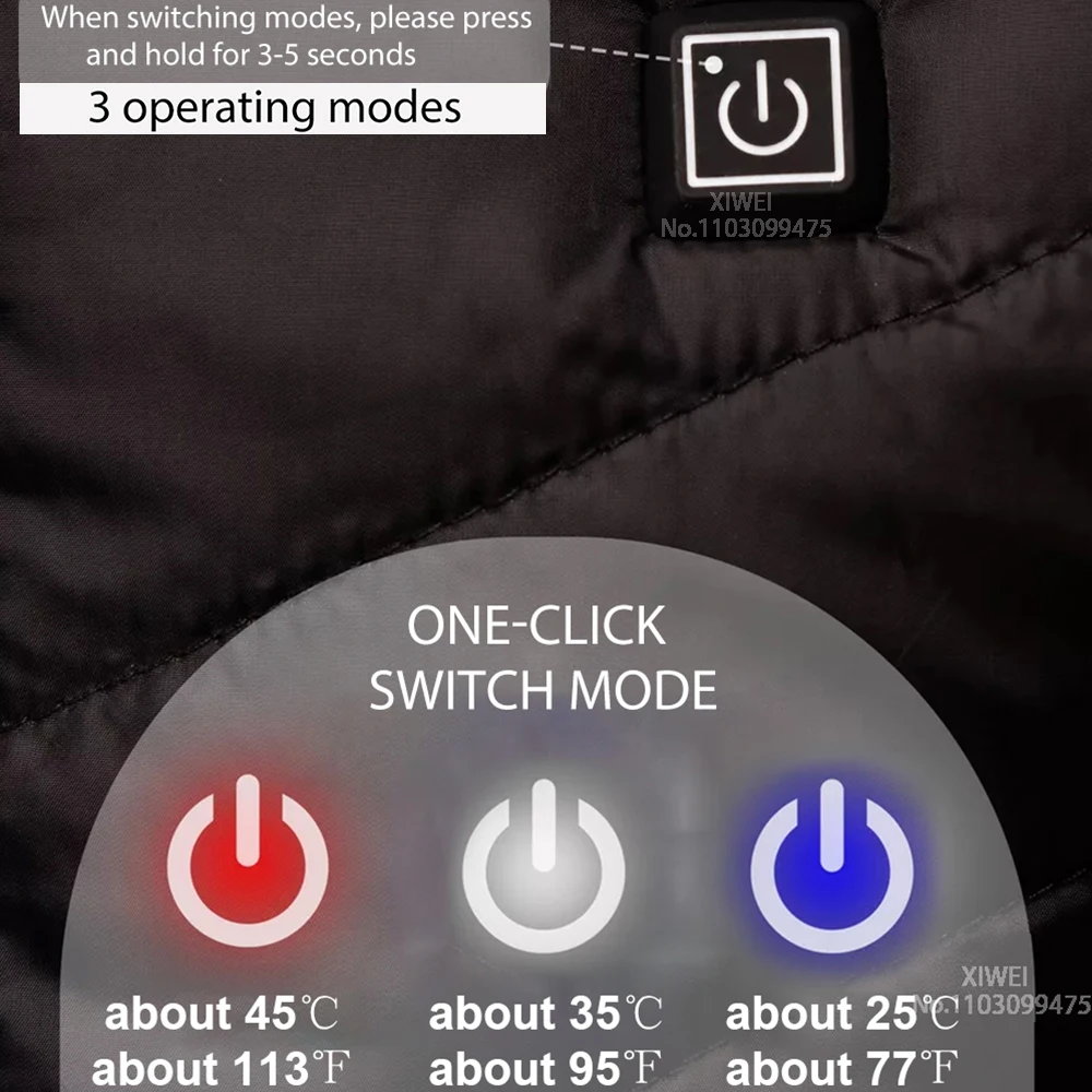 Heated Jacket Men Women USB Electric Self Heating Jacket Winter Coat Warm Hunting Camping  Hiking Skiing Clothing 2-21 Areas