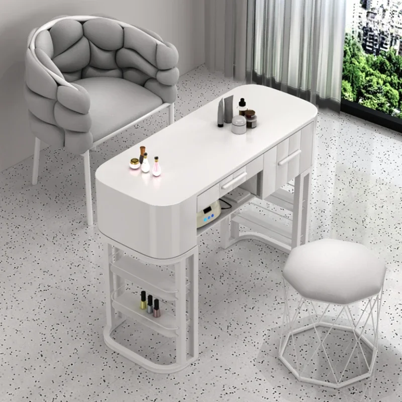 Minimalist Slate Nail Desk Marble Vanity Nordic Design Manicure Table Modern White Mesa De Manicure Salon Furniture YX50MT