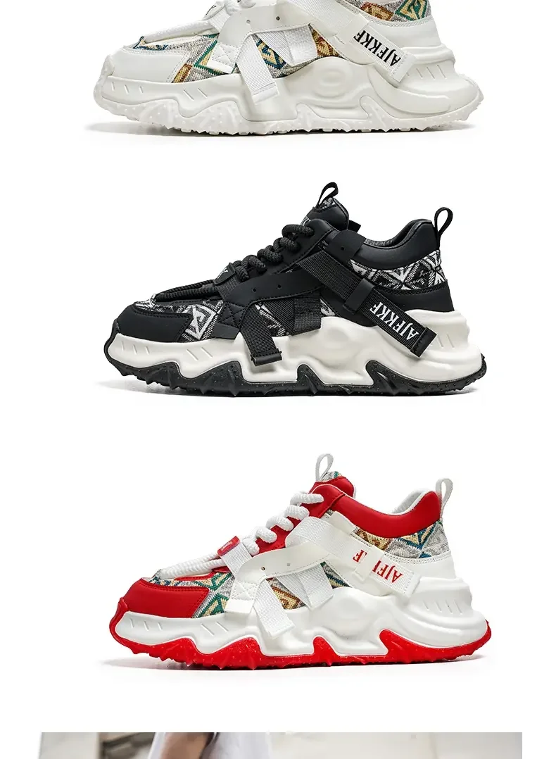 Luxury Men's Patchwork Casual Sneakers Comfortable Platform