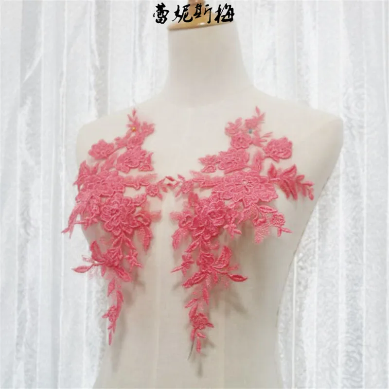 Elegant Floral Embroidery Lace Applique – 45 Colors Wedding Dress Trims