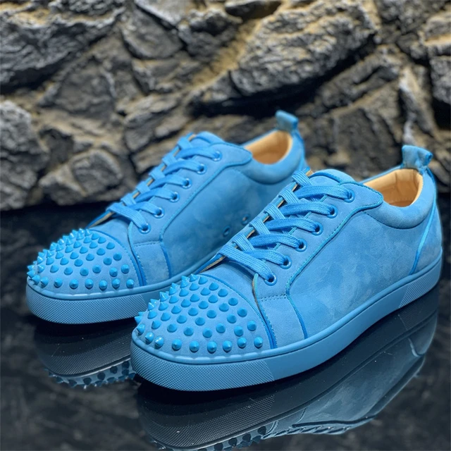 Luxury Men's and Women's Rivets Low-top Red Bottom Shoes Color-blocking  Mesh Breathable Casual Flat Bottom Shoes - AliExpress