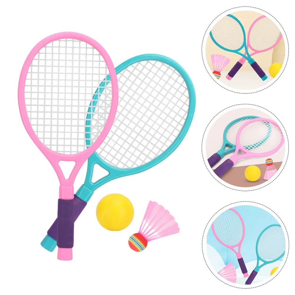 

Badminton Racket Children Tennis Childrens Tennis Portable with Balls Kids Indoor Mesh
