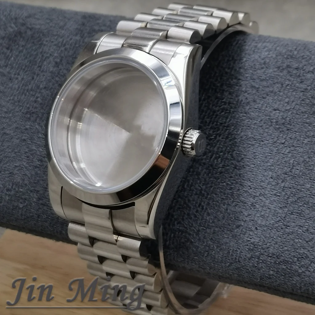 Premium Men's Watch Case with Sapphire Glass and Strap Parts, 36mm/40mm S Crown