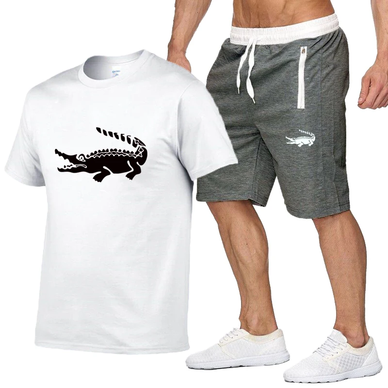 

2022 Summer New carro tuta sportiva da uomo Fashion Casual Printed t-shirt + Shorts Suit