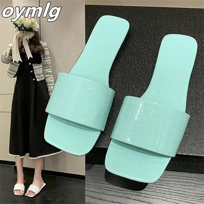 

Новинка 2023, женские тапочки, модные Универсальные шлепанцы на плоской подошве, женская летняя верхняя одежда, Тапочки