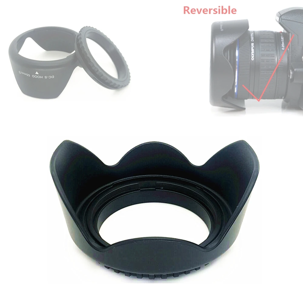 Reversible Petal Flower Screwed Camera Lens Hood for Canon Nikon Sony DSLR 49mm 52mm 55mm 58mm 62mm 67mm 72mm 77mm 82mm Crown