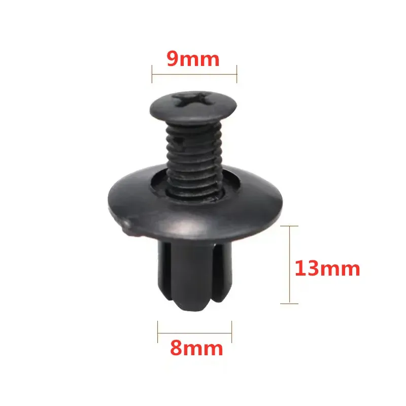 Alamor 100 Stks 8mm Plastic Klinknagels Bevestigingsklemmen Pushpin Voor Auto Auto Fender Bumper Alamor 100 Stks 8mm Plastic Klinknagels Bevestigingsklemmen Pushpin Voor Auto Auto Fender Bumper
