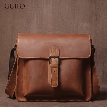 Crazy Horse Leather Messenger Bag 1