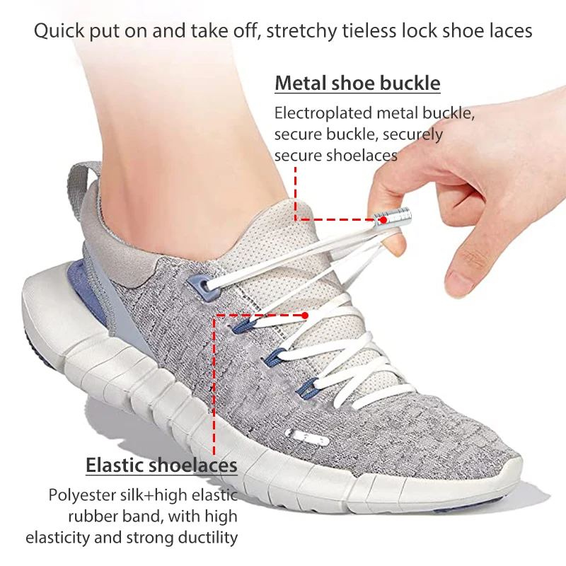 Round Elastic Shoelace Without Tying Stretch Shoelaces for Sneakers No Tie  Shoe Laces for Kids NICE Lock Tieless Lace Strings - AliExpress