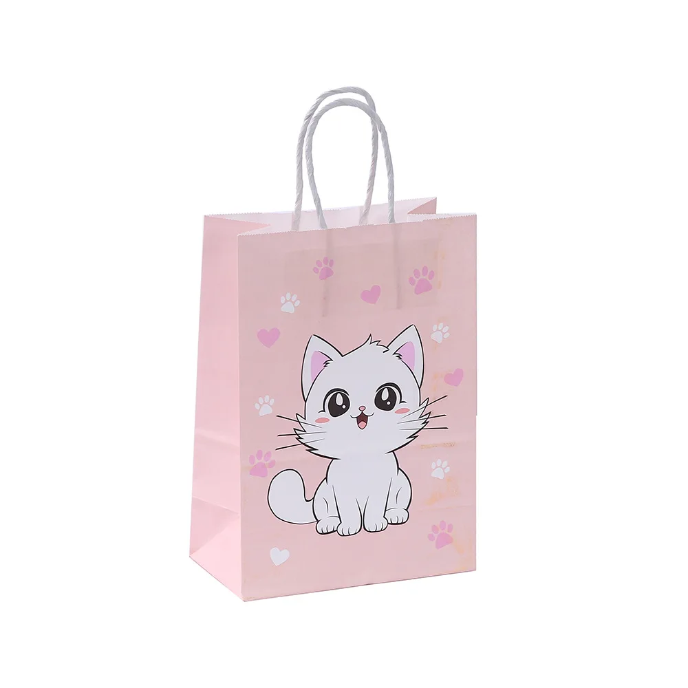 24 Sacchetti Regalo Di Carta A Tema Gatto – Con 36 Adesivi, Per Feste E Caramelle - 4
