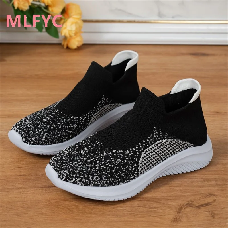 Sneakers Soft Soles Breathable Elastic Socks Women's Shoes Knitted Comfort Lightweight Casual Shoes Women's Shoes