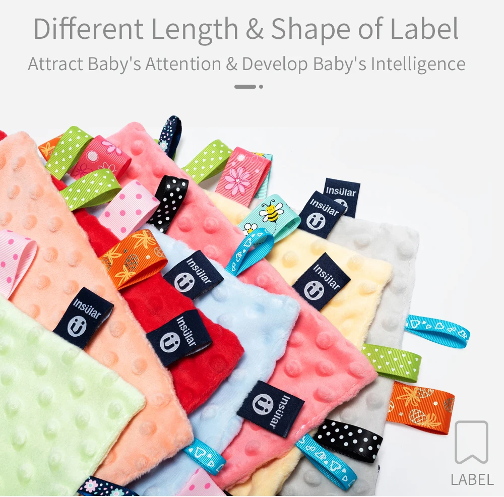 INSULAR Newborn Soothe Towel Baby Appease Washrag Kids Infant Towel Cute Soft Square Cloth Comforting Toys Handkerhcief 25*25cm
